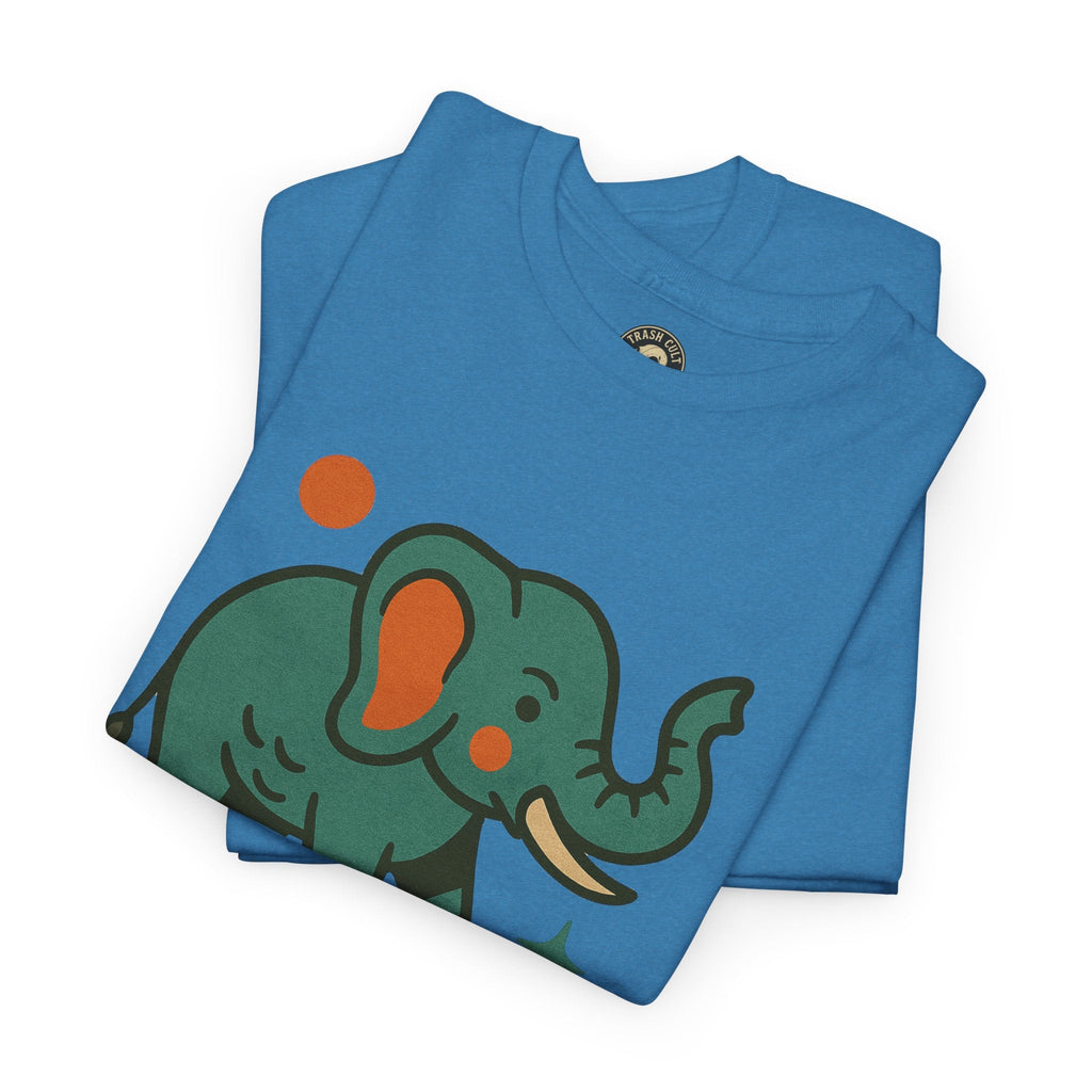 Trash Cult Elephant Unisex Heavy Cotton Tee, Eco-Friendly Shirt, Cool Casual Tee, Gift for Animal Lovers, Vintage Style T-Shirt