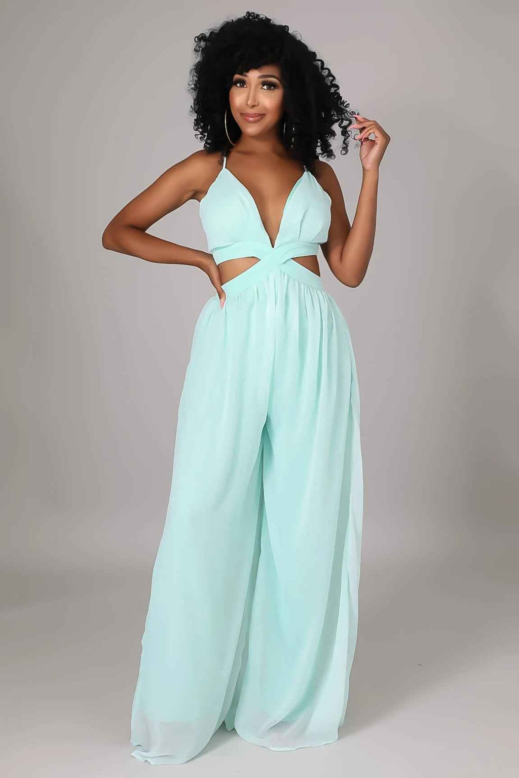 New Solid Color Casual Loose Chiffon Women Jumpsuit