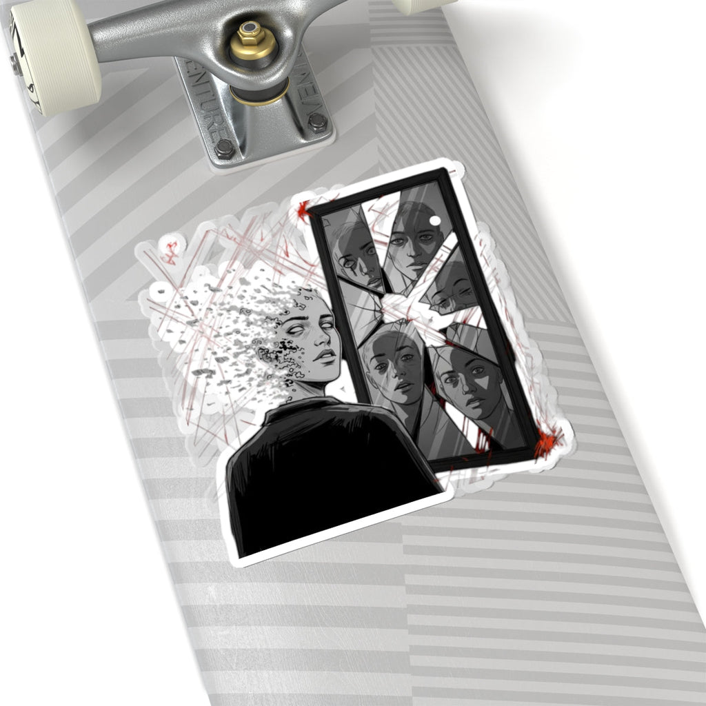 Xian Allen x Trash Cult Sticker – “Don’t Look Too Close” | Surreal Mirror Kiss Cut Decal