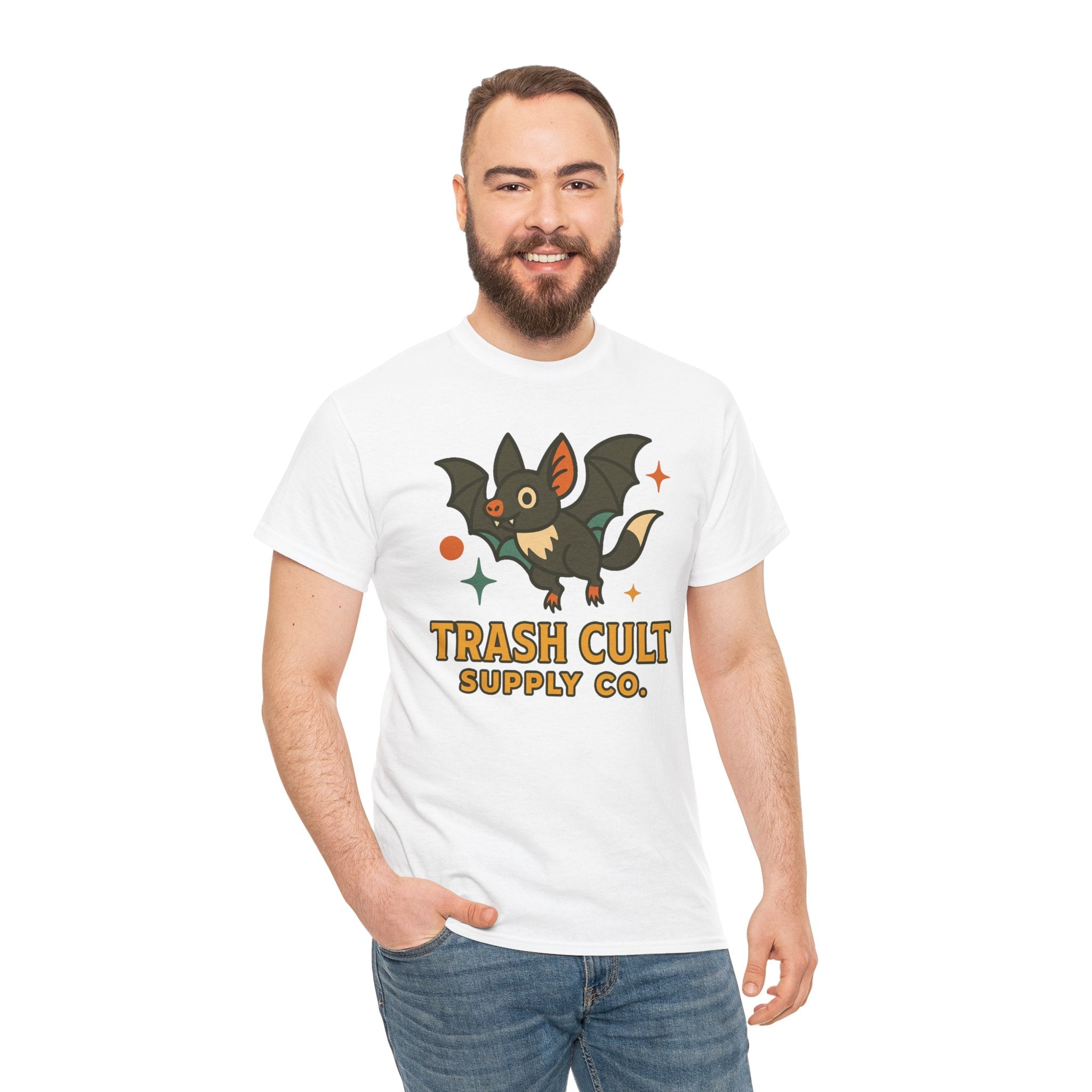 Trash Cult Supply Co. Unisex Heavy Cotton Tee - Fun Graphic Tee for Casual Wear, Perfect Gift for Bat Lovers, Halloween T-Shirt, [...]