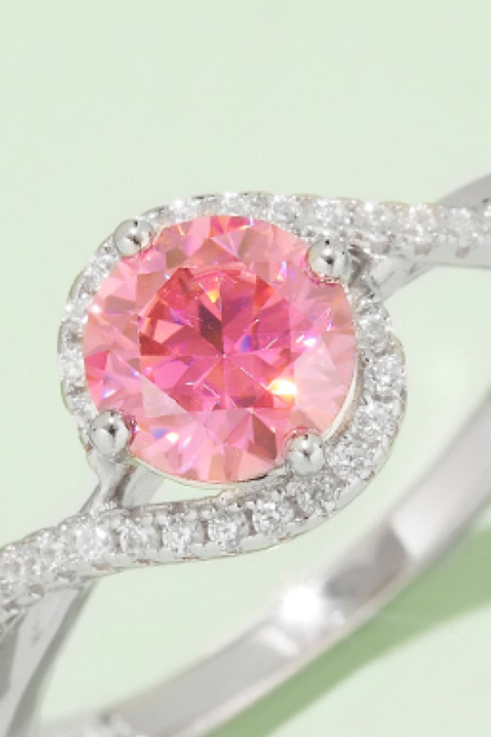 1 Carat Moissanite Contrast Lab-grown Diamond 1pc Ring 925 Sterling Silver