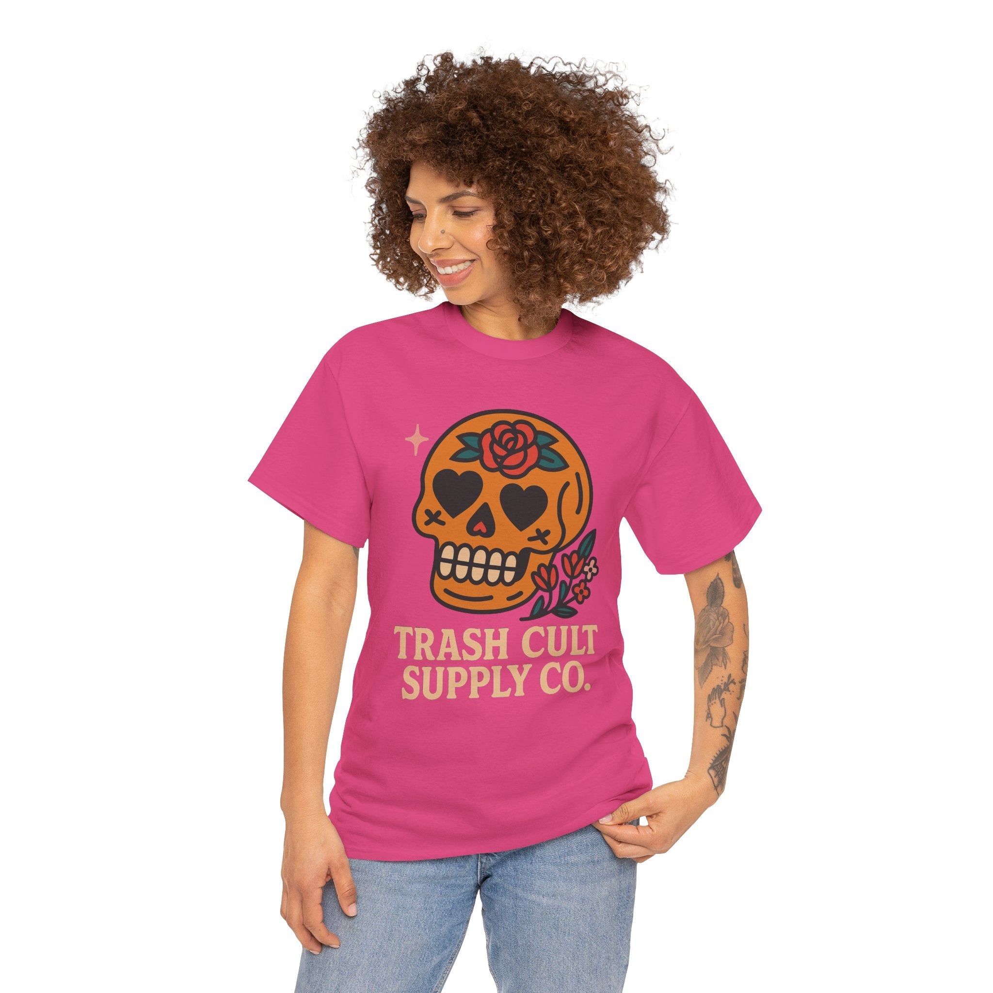 Sugar Skull T-Shirt – Trash Cult Supply Co. – Gildan 5000 Heavy Cotton Tee