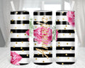 Floral and Stripes 20 oz Skinny Tumbler