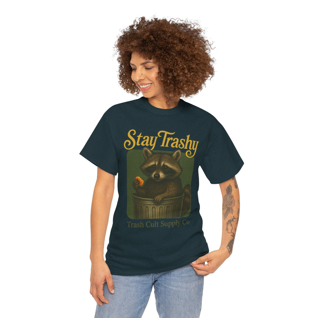 Stay Trashy Raccoon T-Shirt – Vintage-Style Cute Trash Panda | Trash Cult Supply Co | Gildan 5000