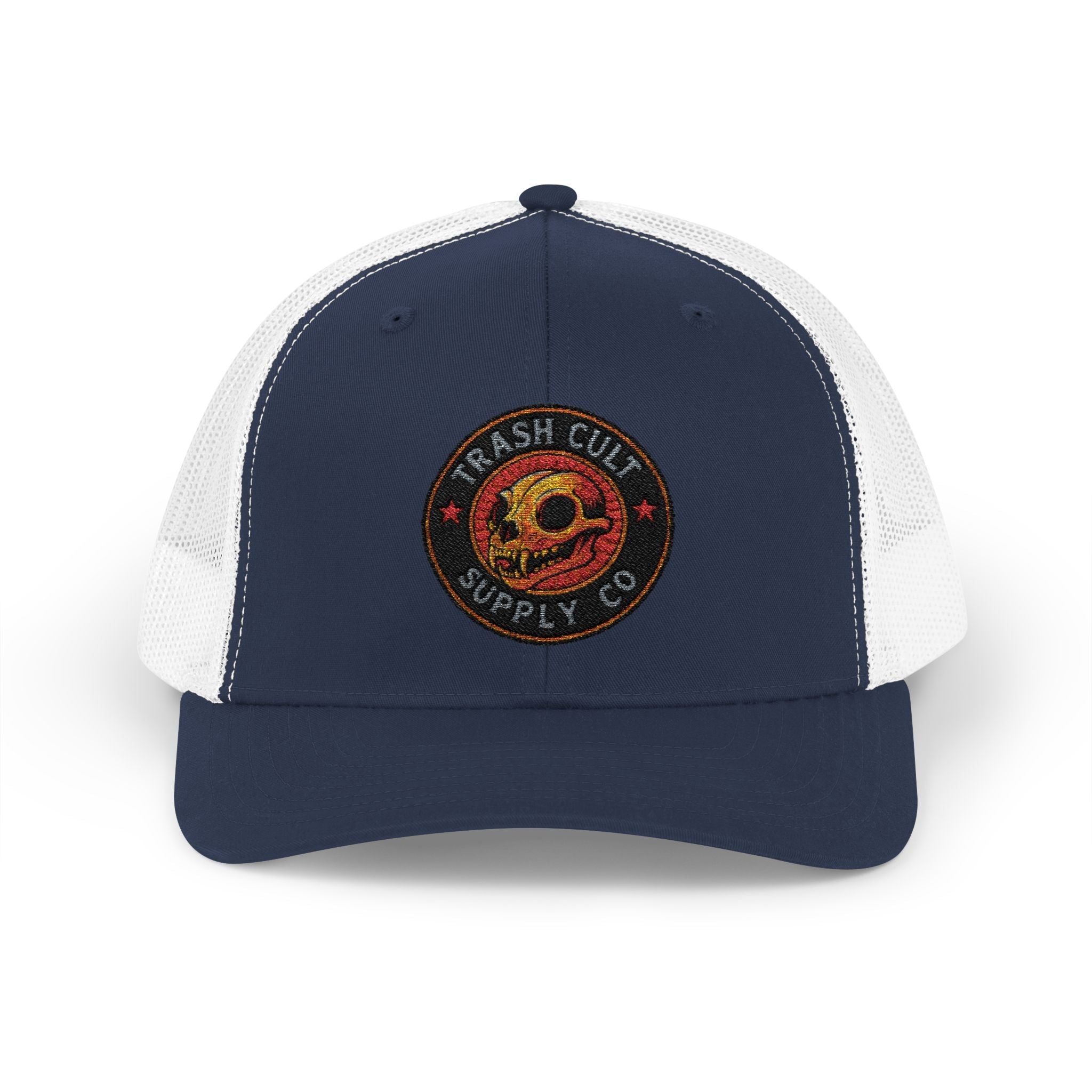Trash Cult Supply Co. Trucker Hat – Embroidered Logo Snapback Cap