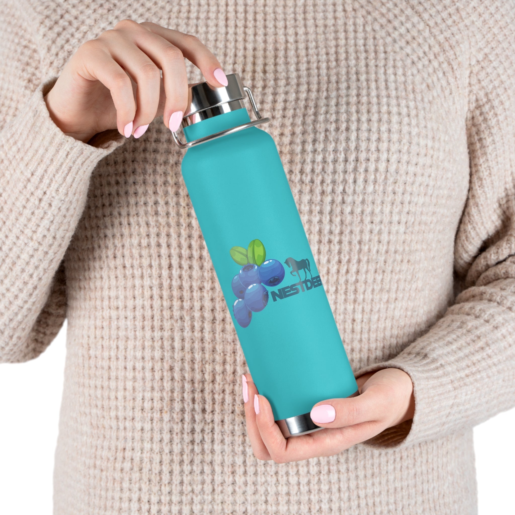 Water Bottle with Berry Design | Great for Hiking, Gym, Travel,