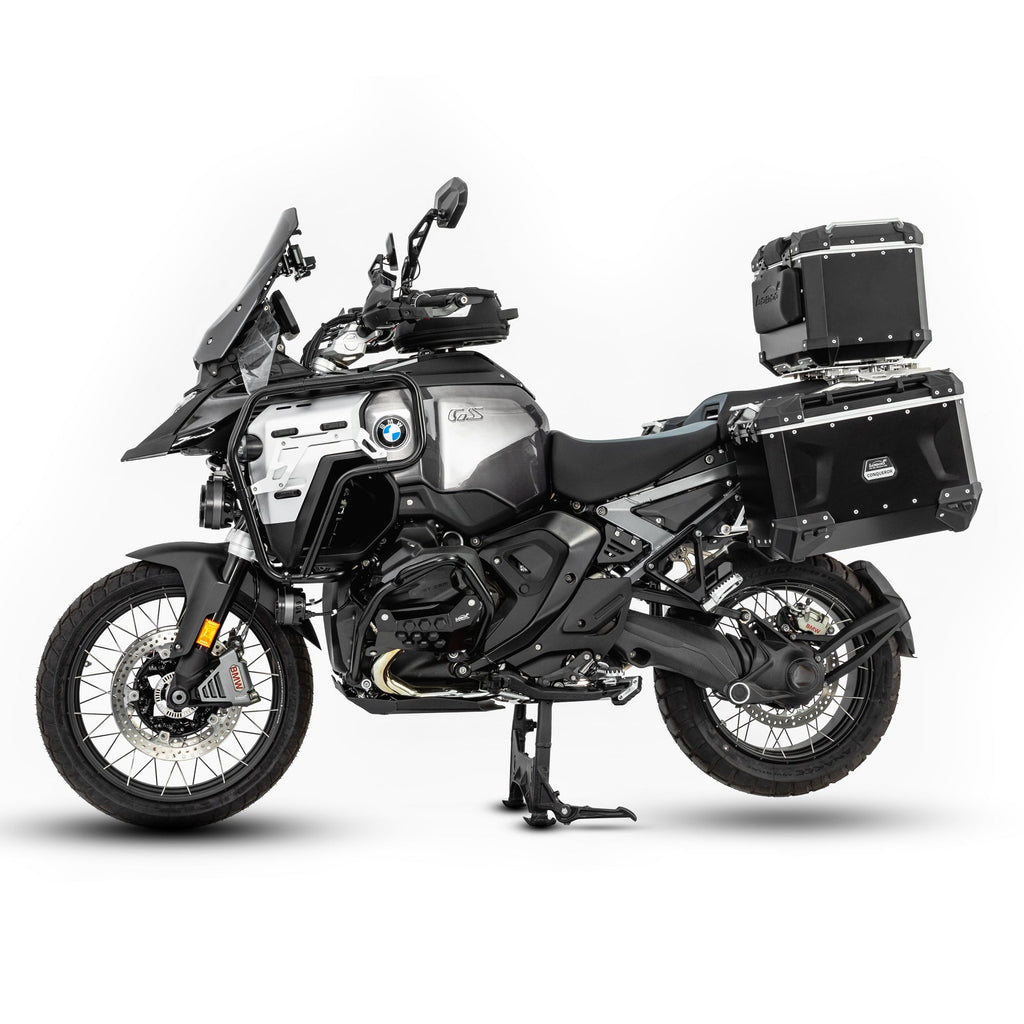 LOBOO Upper Crash Bar for BMW R1300GS Adventure (2024-on) – 304 Stainless Steel, Multi-Point Support, Silver / Black Finish