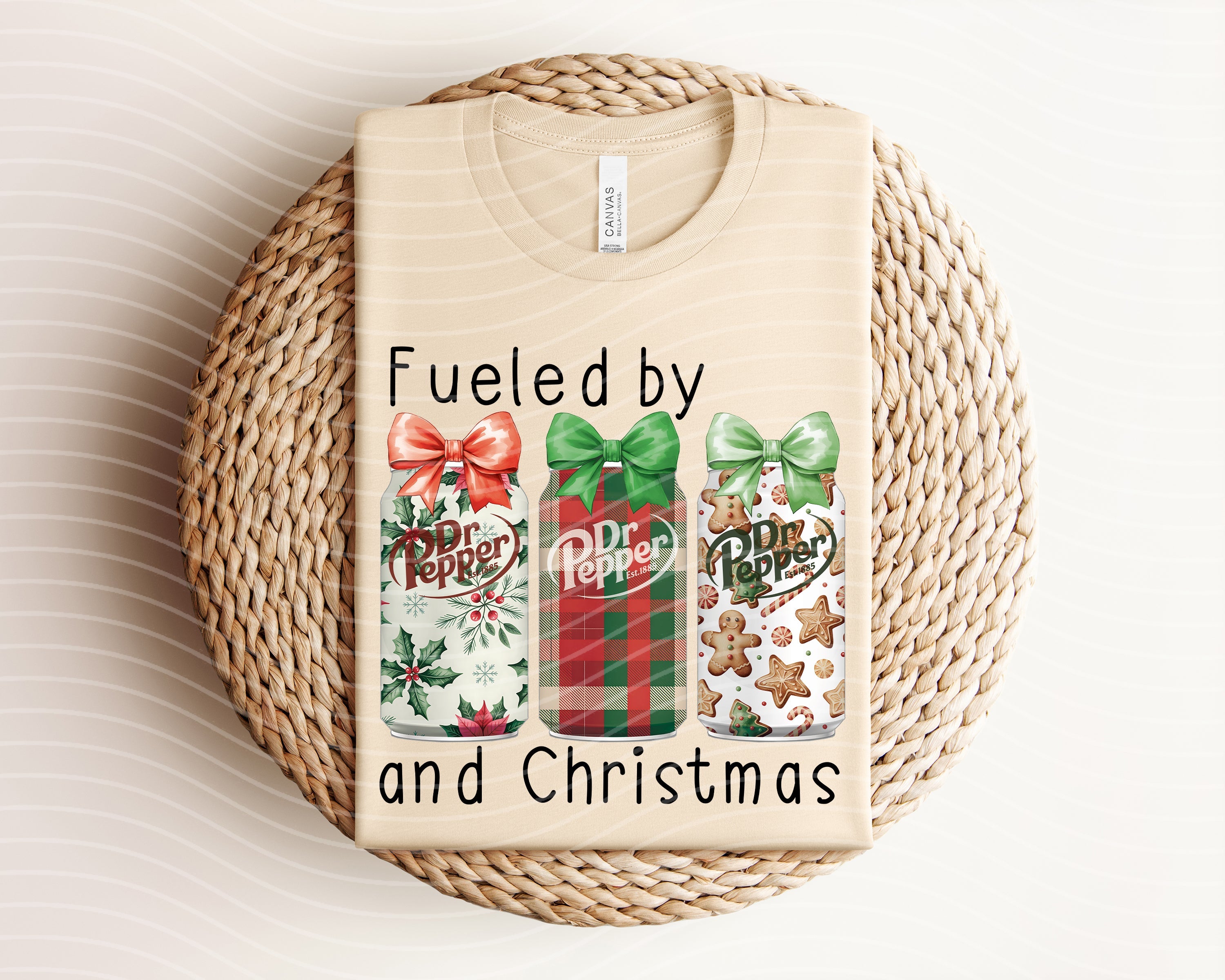 Fueled by Dr Pepper and Christmas Graphic Tee