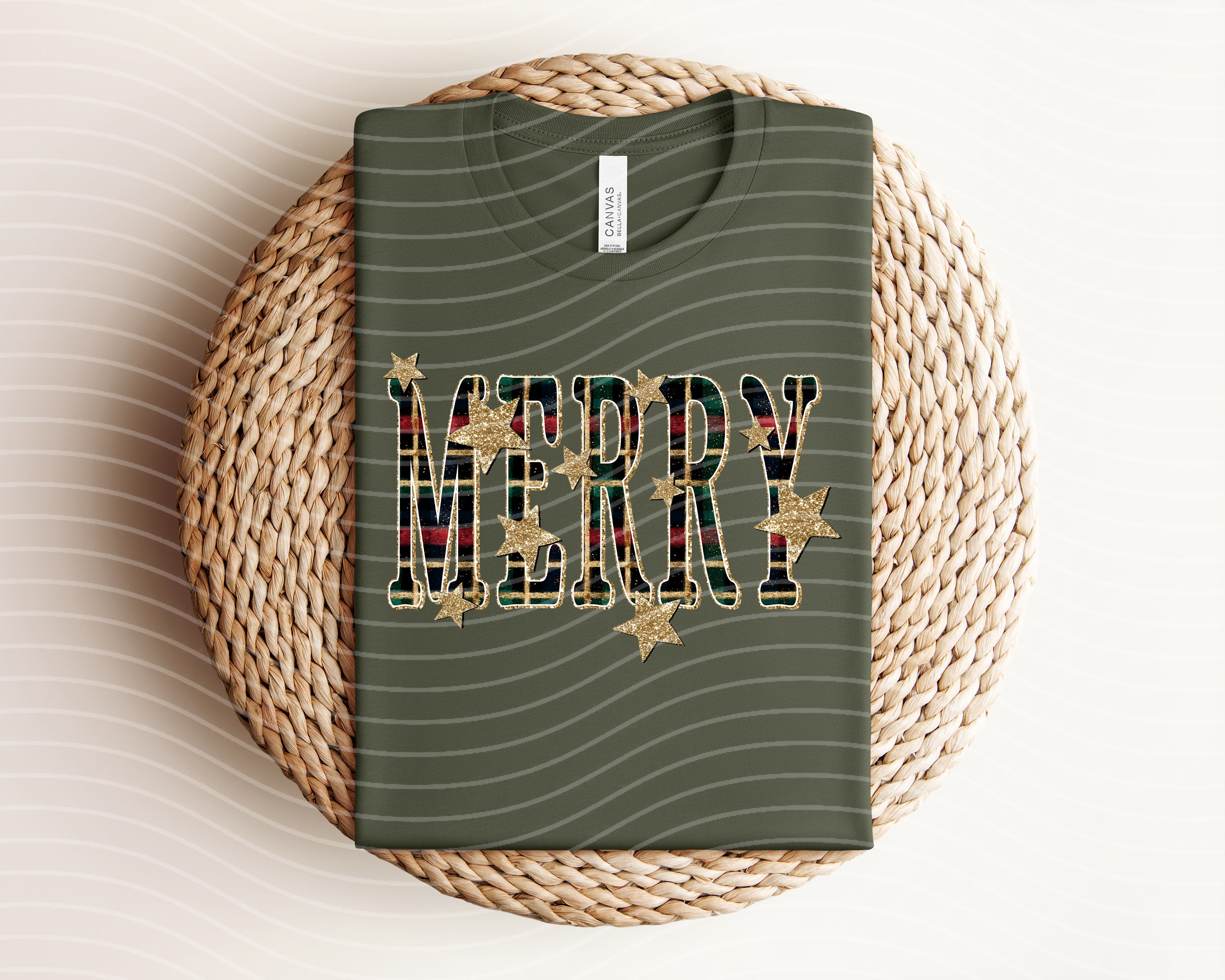 Merry Plaid Graphic Tee