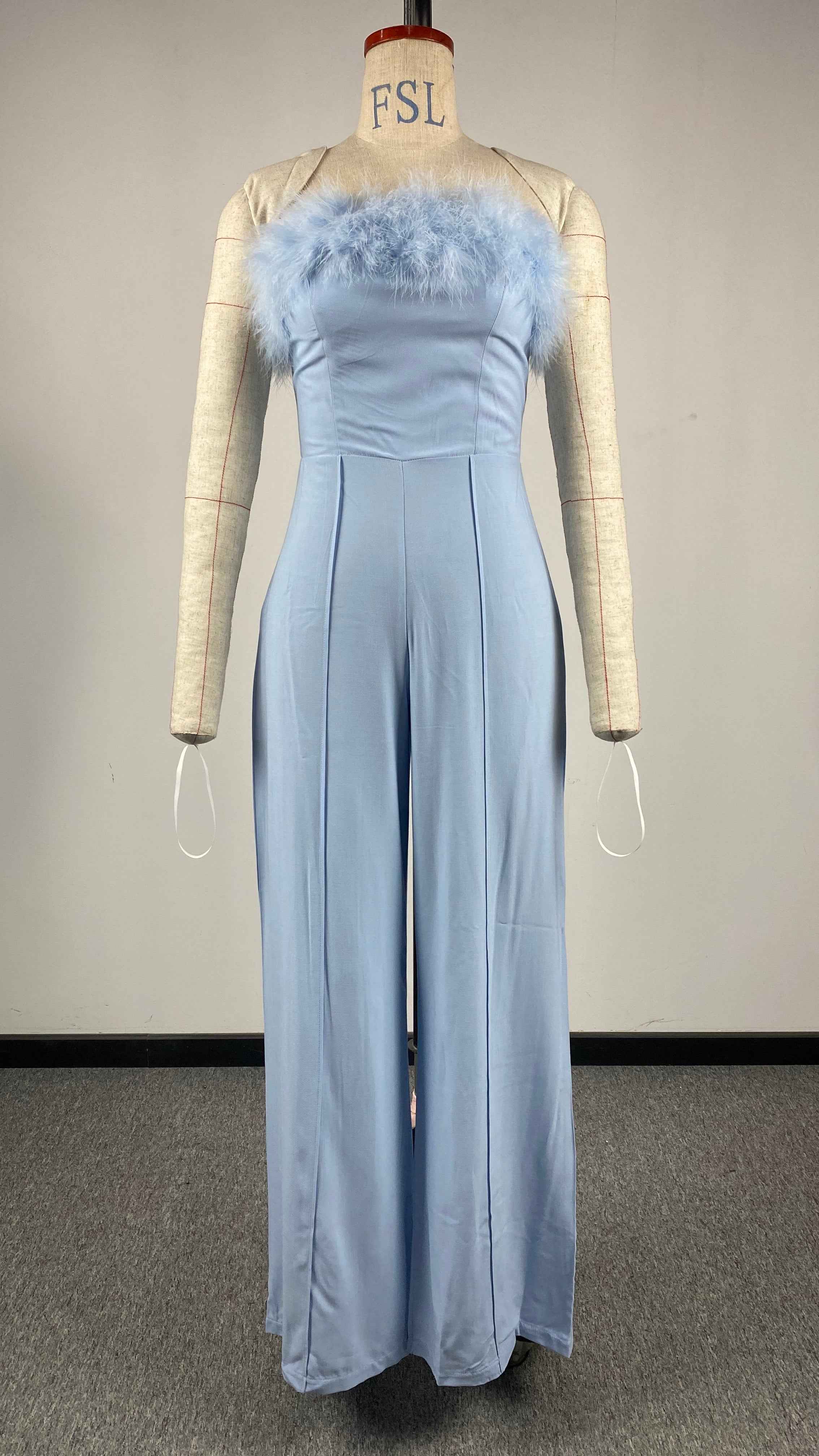 Feather Jumpsuit Casual