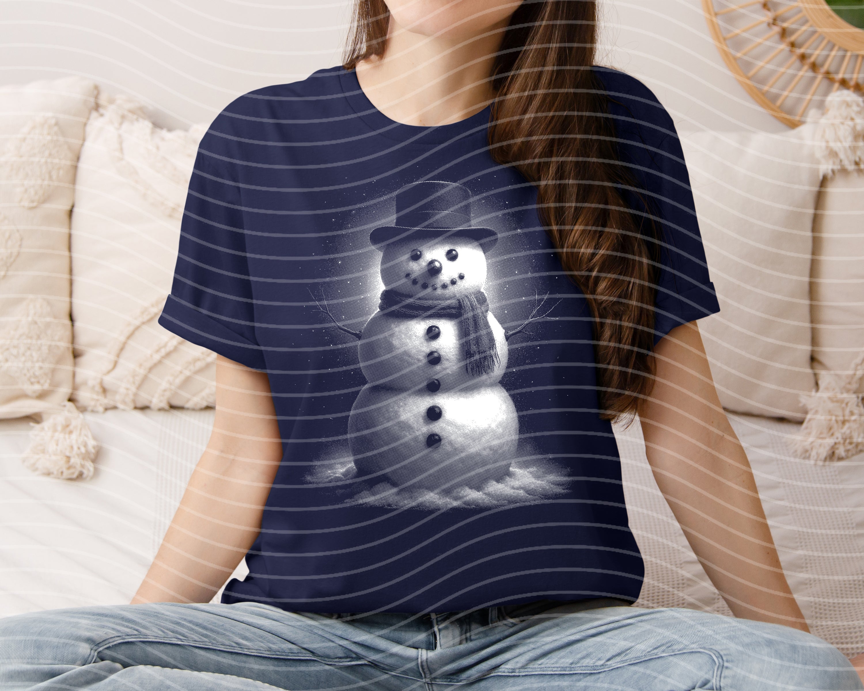 Black and White Snowman Graphic Tee