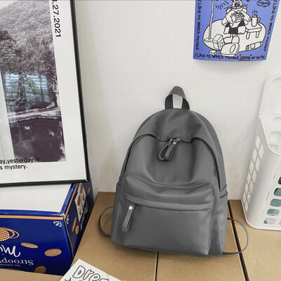Stylish PU Leather Zip Backpack for Everyday Use