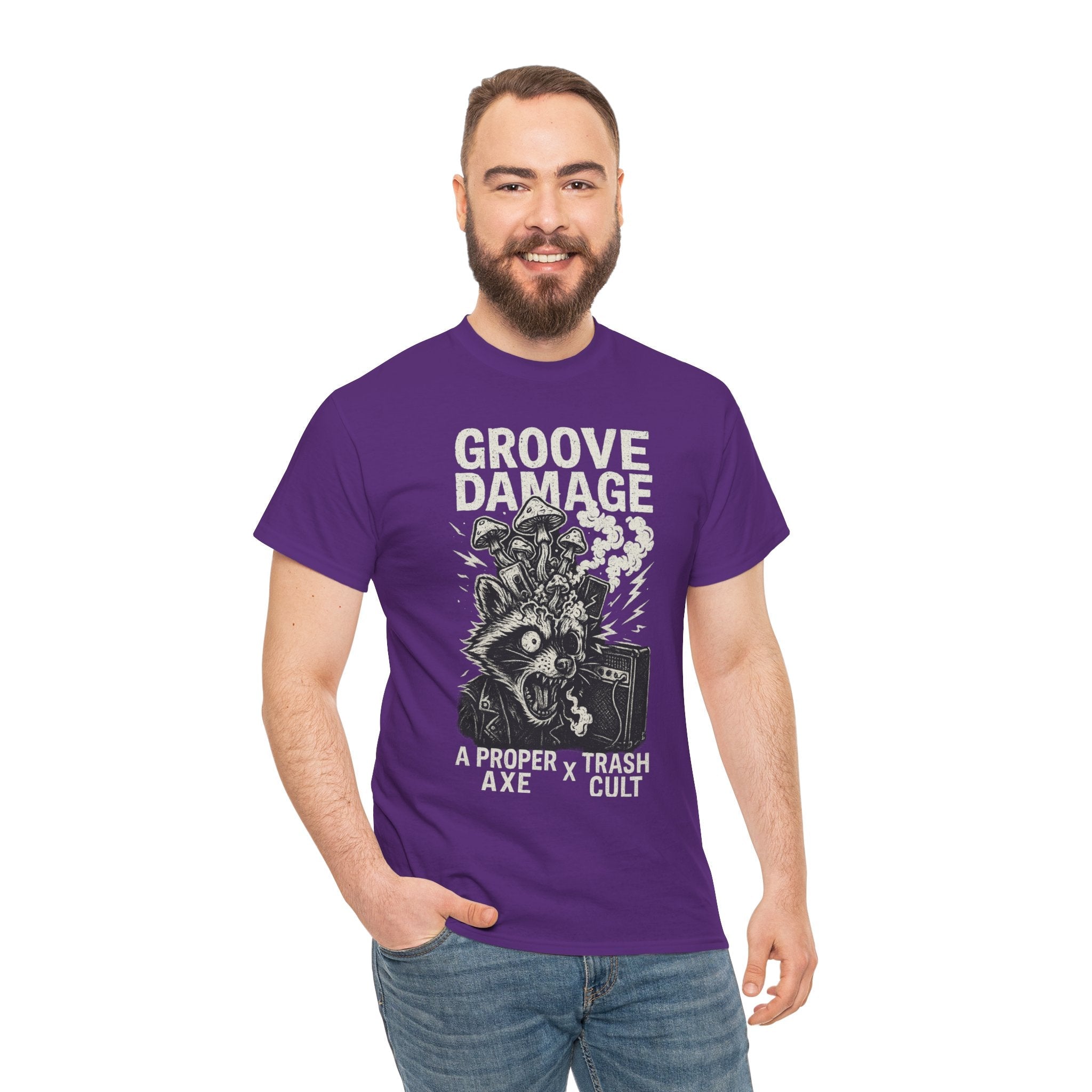 Groove Damage T-Shirt – A Proper Axe x Trash Cult Collab – Stoner Groove Punk Shirt