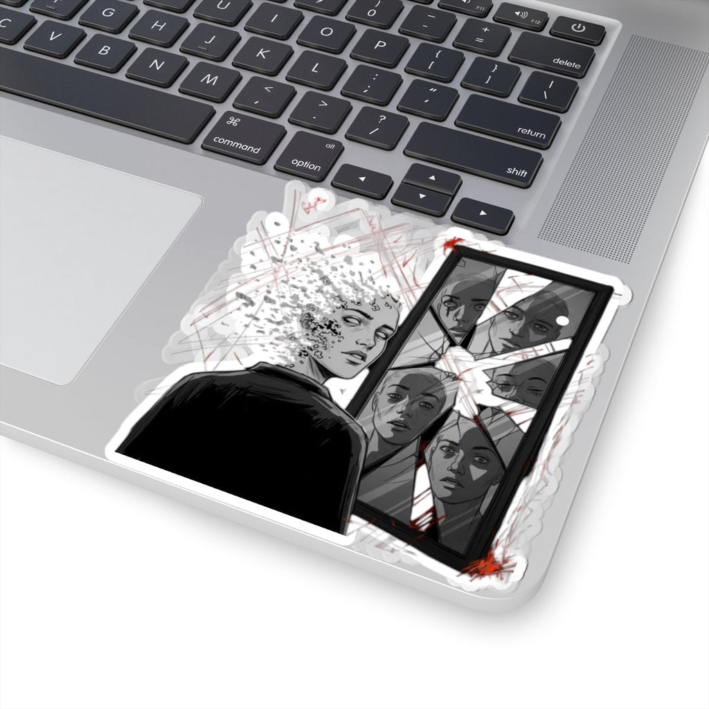 Xian Allen x Trash Cult Sticker – “Don’t Look Too Close” | Surreal Mirror Kiss Cut Decal