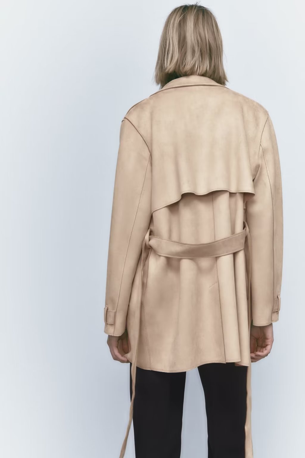 Women's Streetwear Jacket Suede Texture Trench