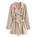 Women's Streetwear Jacket Suede Texture Trench