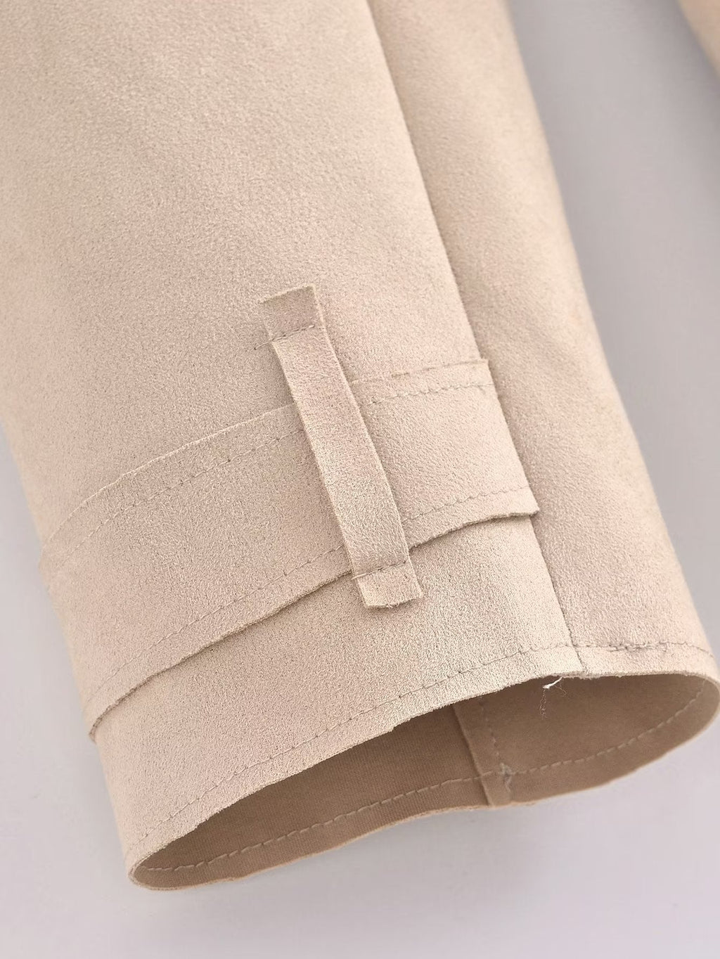 Women's Streetwear Jacket Suede Texture Trench