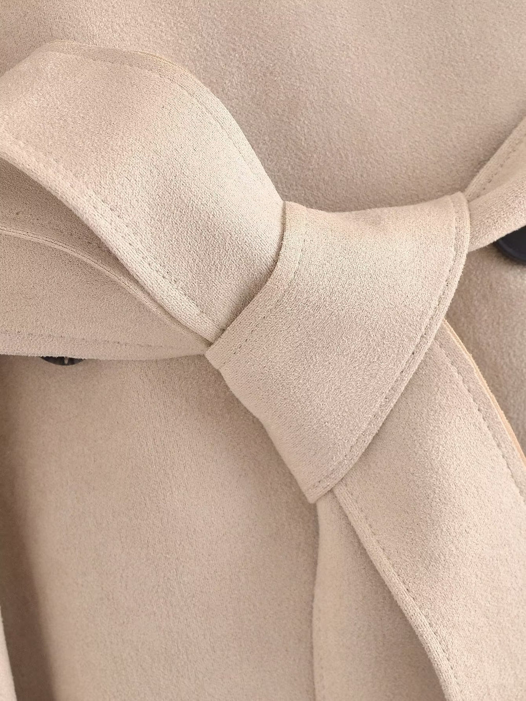 Women's Streetwear Jacket Suede Texture Trench