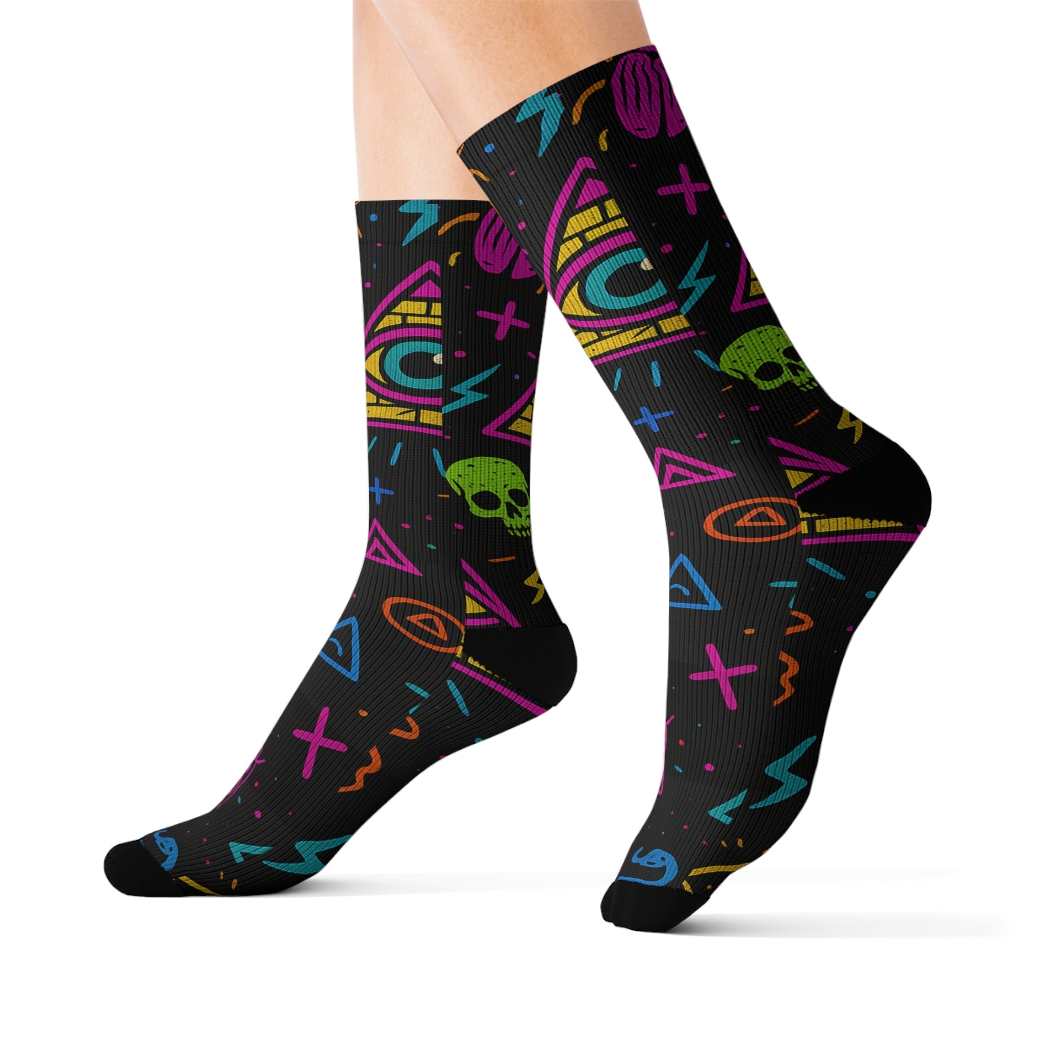 Neon Illuminati Chaos – All-Over Print Socks | Limited Edition Illuminasty Drop