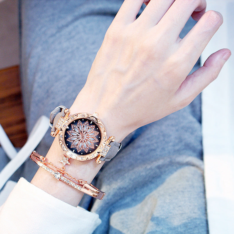 Women's Rotating Luxury Watch Set Casual Design