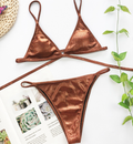 Bikini Sexy Minimalist Bikini Popular Rib Fabric Swimsuit Women Fission Swimsuit