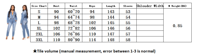 Women's Slim Elastic Band Washed Denim Jumpsuit