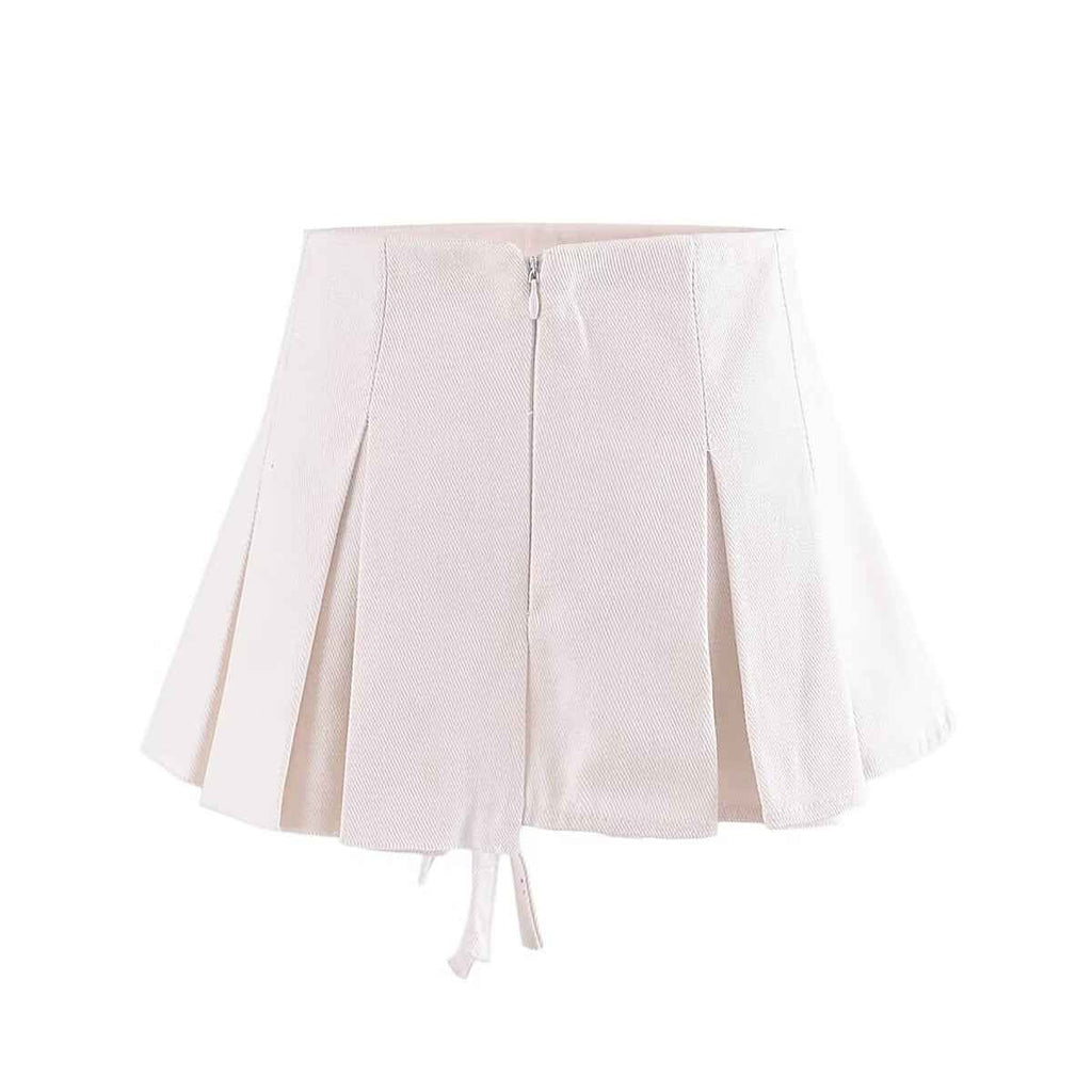 Pleated Skirt Summer Pleated Anti-Exposure A- line Skirt