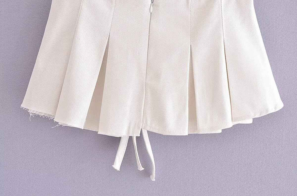 Pleated Skirt Summer Pleated Anti-Exposure A- line Skirt