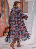 Women's Kimono Jacket with Tassels