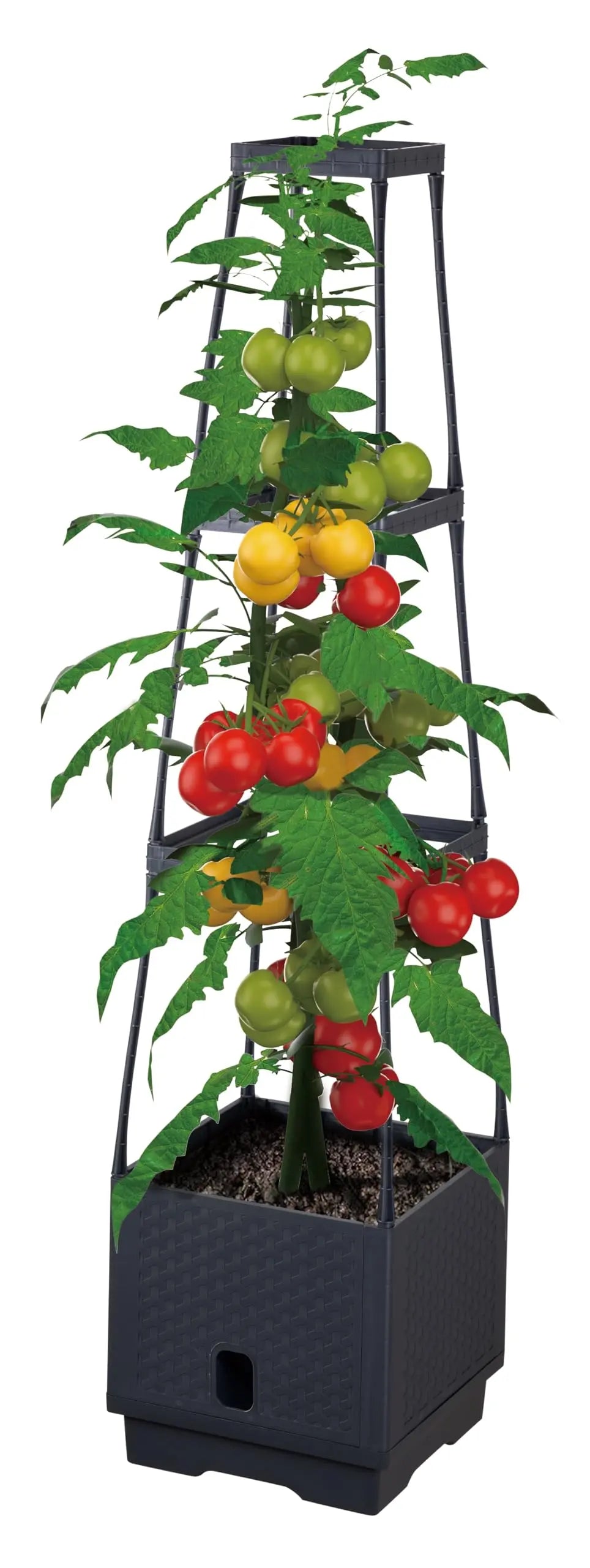 Planter with Trellis – Vertical Garden Tower for Patio or Balcony – Raised Bed Vegetable Container for Tomatoes, Peppers, Herbs & More – Space-Saving Outdoor Garden Kit