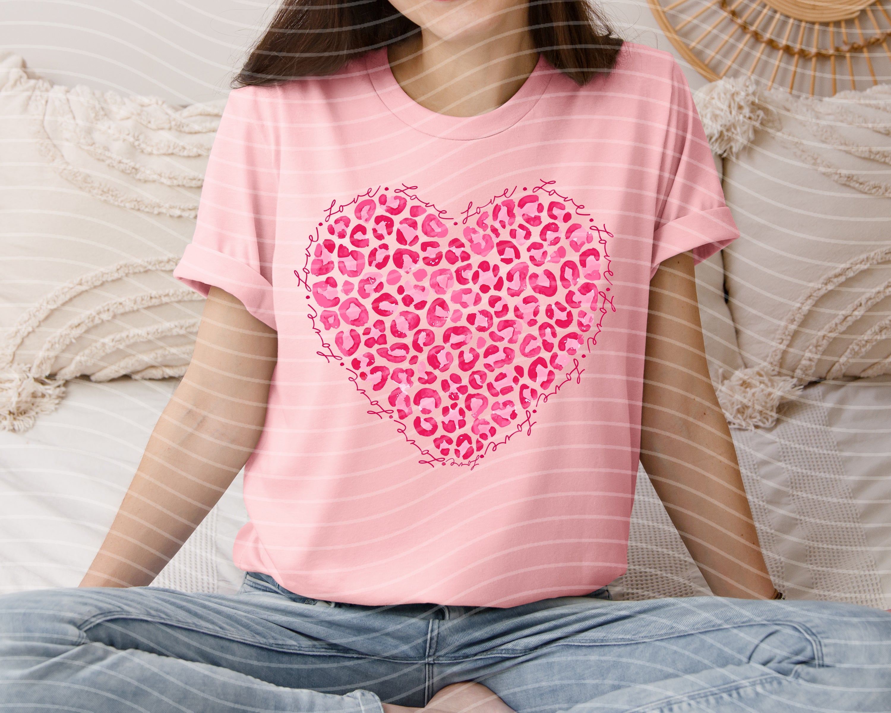 Love Leopard Heart Graphic Tee