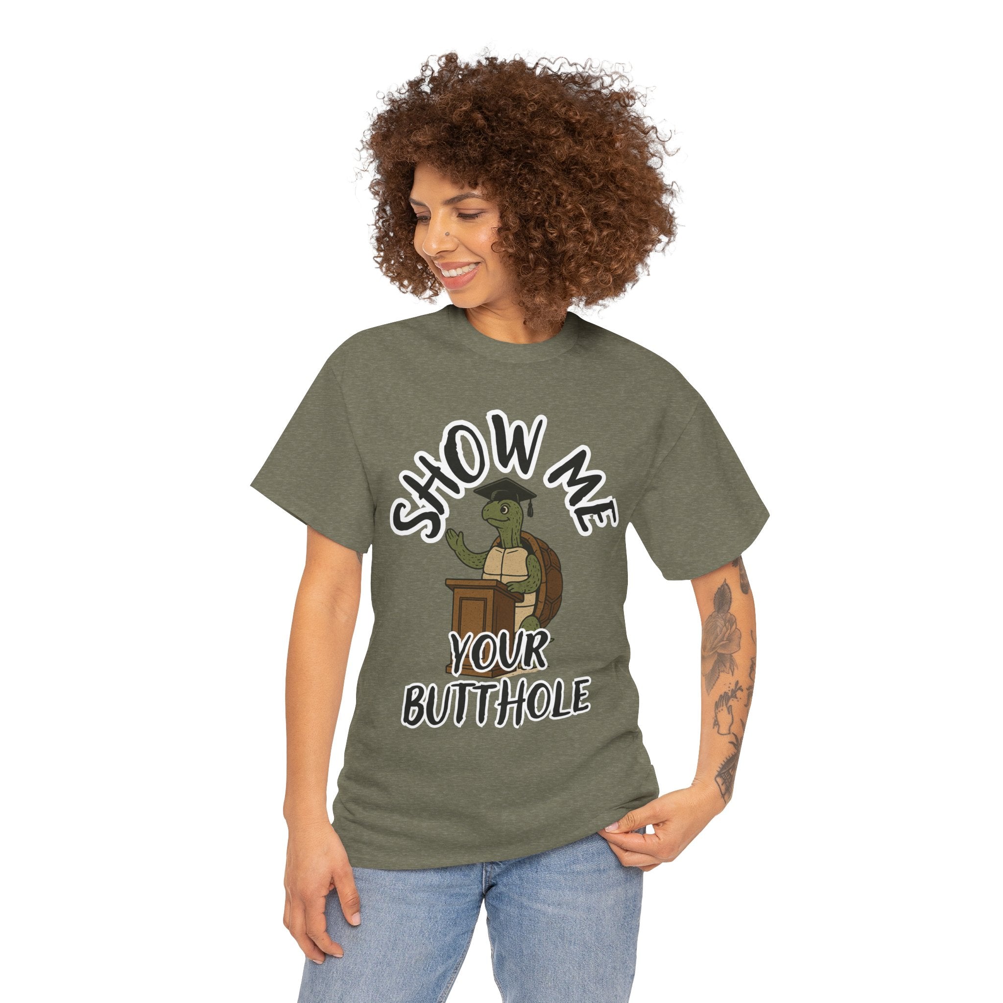 Show Me Your Butthole Turtle Tee – Feral Graduation Speech Shirt