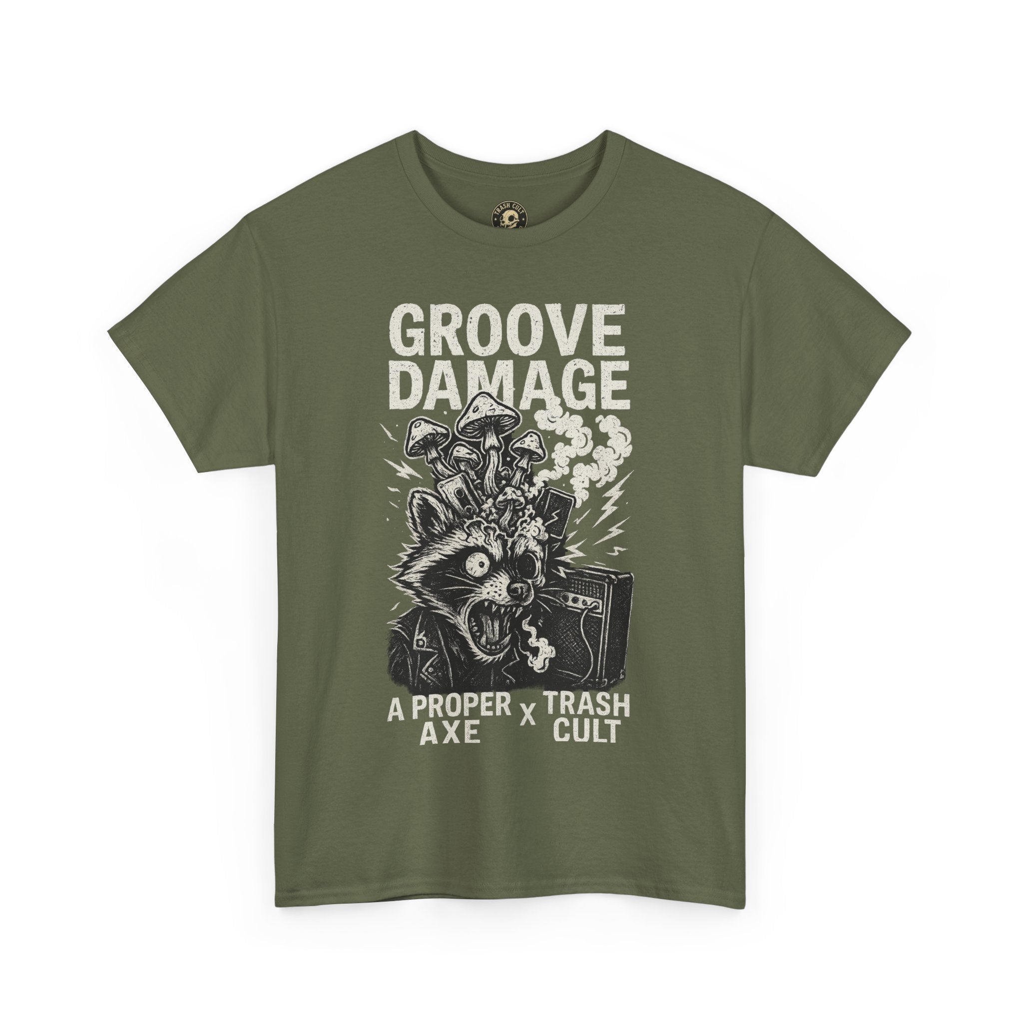 Groove Damage T-Shirt – A Proper Axe x Trash Cult Collab – Stoner Groove Punk Shirt