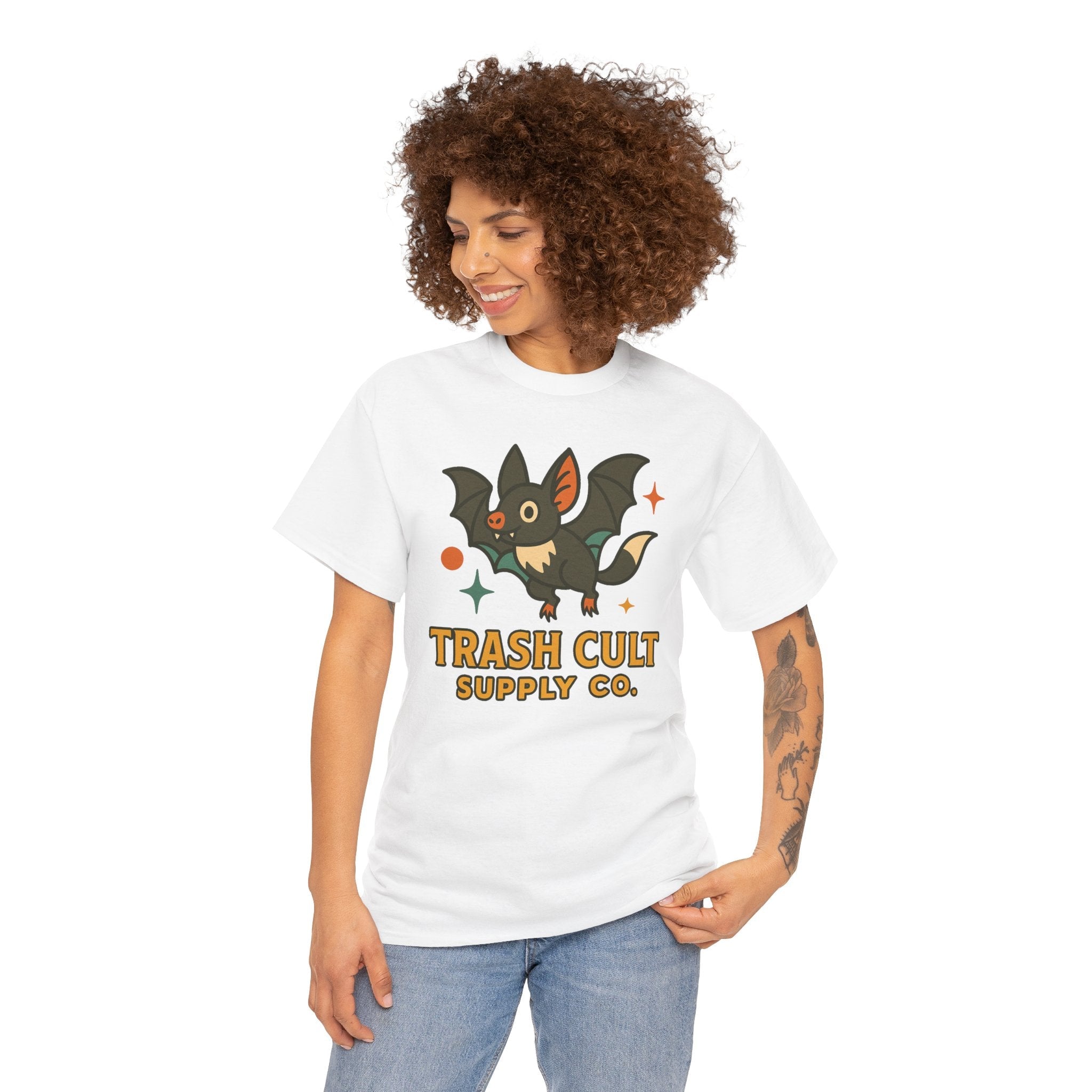 Trash Cult Supply Co. Unisex Heavy Cotton Tee - Fun Graphic Tee for Casual Wear, Perfect Gift for Bat Lovers, Halloween T-Shirt, [...]
