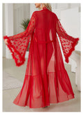 Mesh Nightgown Seductive Cardigan Pajamas