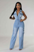 Loose Fit Denim Jumpsuit