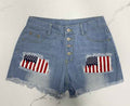 4th of July Collection Denim Bottoms for Women Ripped Tassel