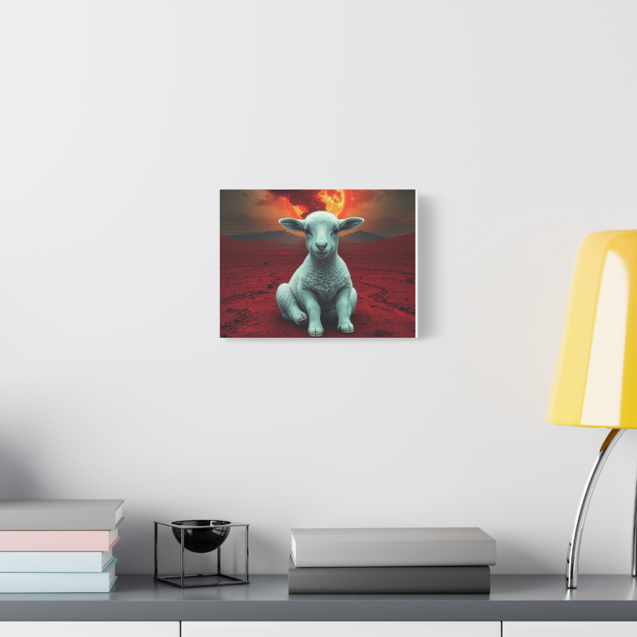 Surreal Sheep Canvas Art, Modern Wall Decor, Home Office Art, Gift for Animal Lovers, Unique Artwork