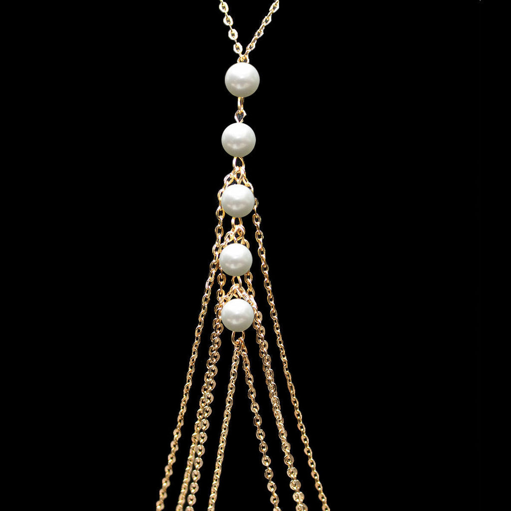 Beach Body Jewelry Sexy Chest Chain with Pearl