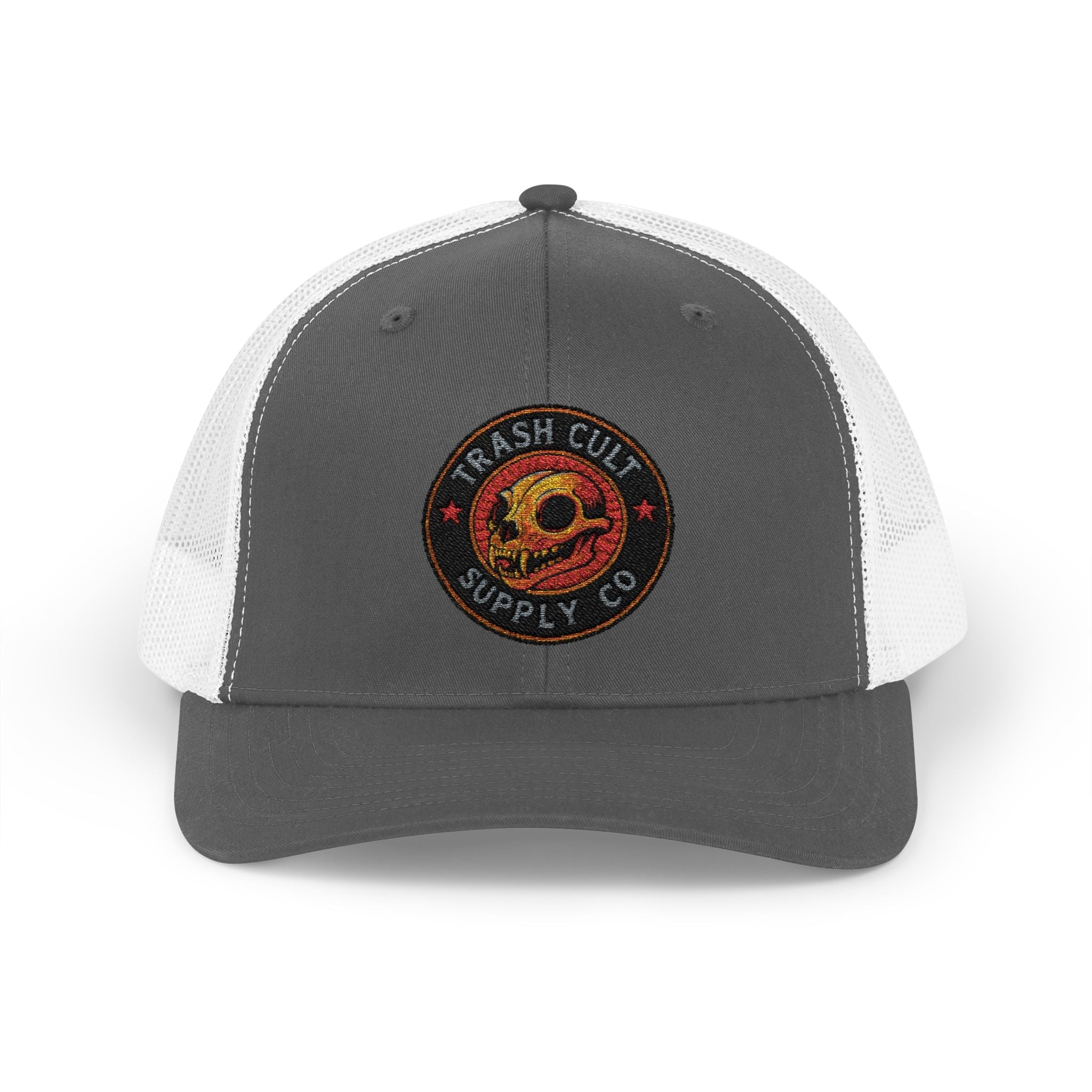 Trash Cult Supply Co. Trucker Hat – Embroidered Logo Snapback Cap