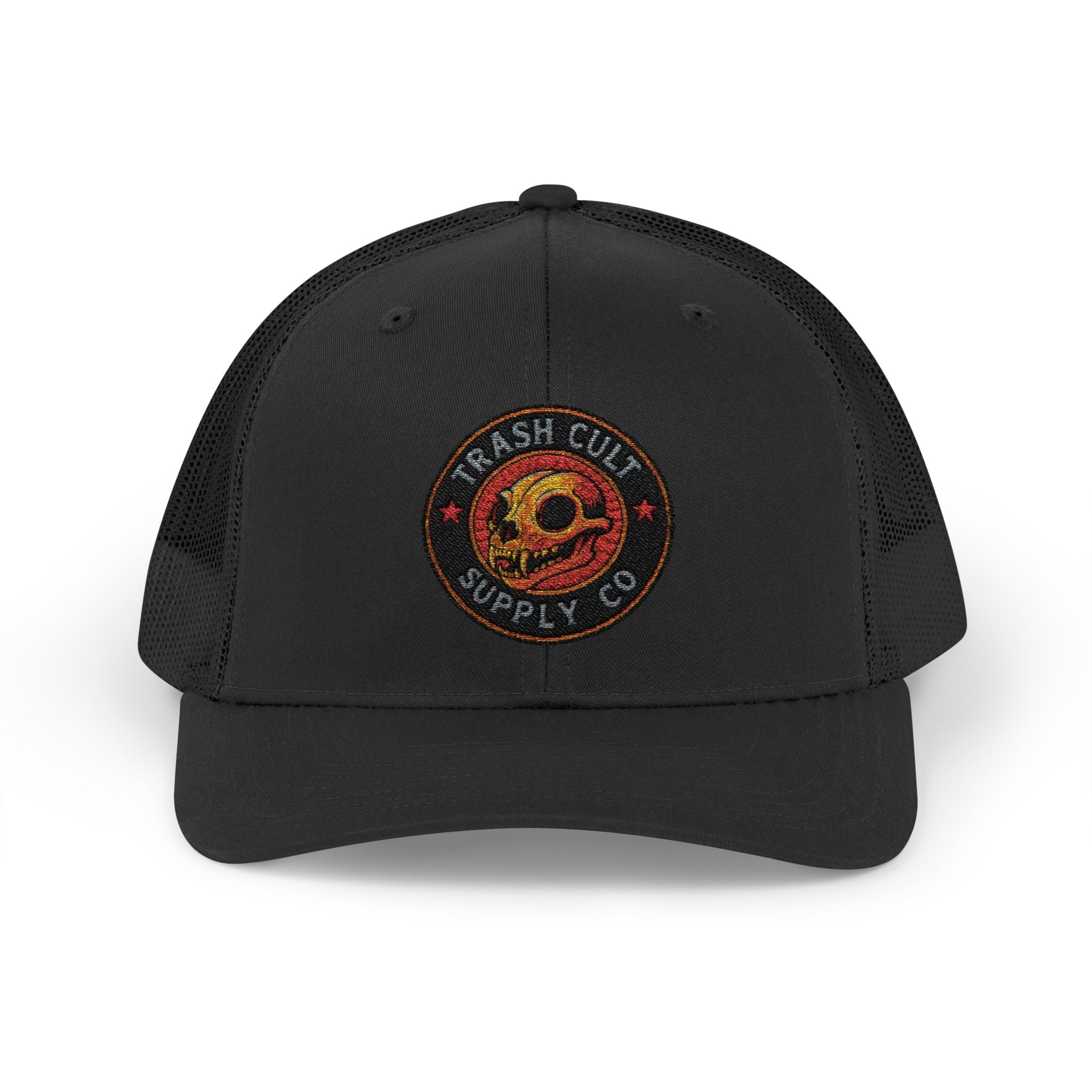 Trash Cult Supply Co. Trucker Hat – Embroidered Logo Snapback Cap