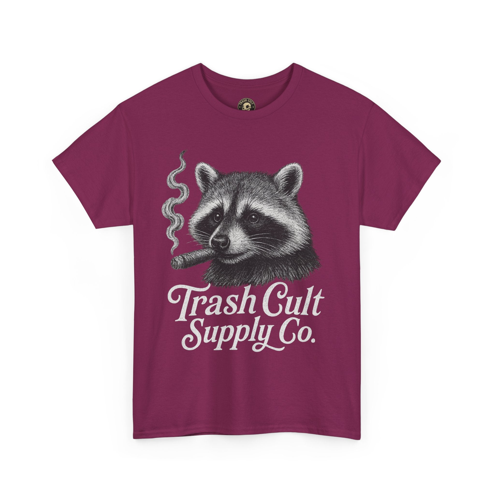Monochrome Raccoon Cigar Shirt – Trash Cult Supply Co. | Gildan 5000 Tee