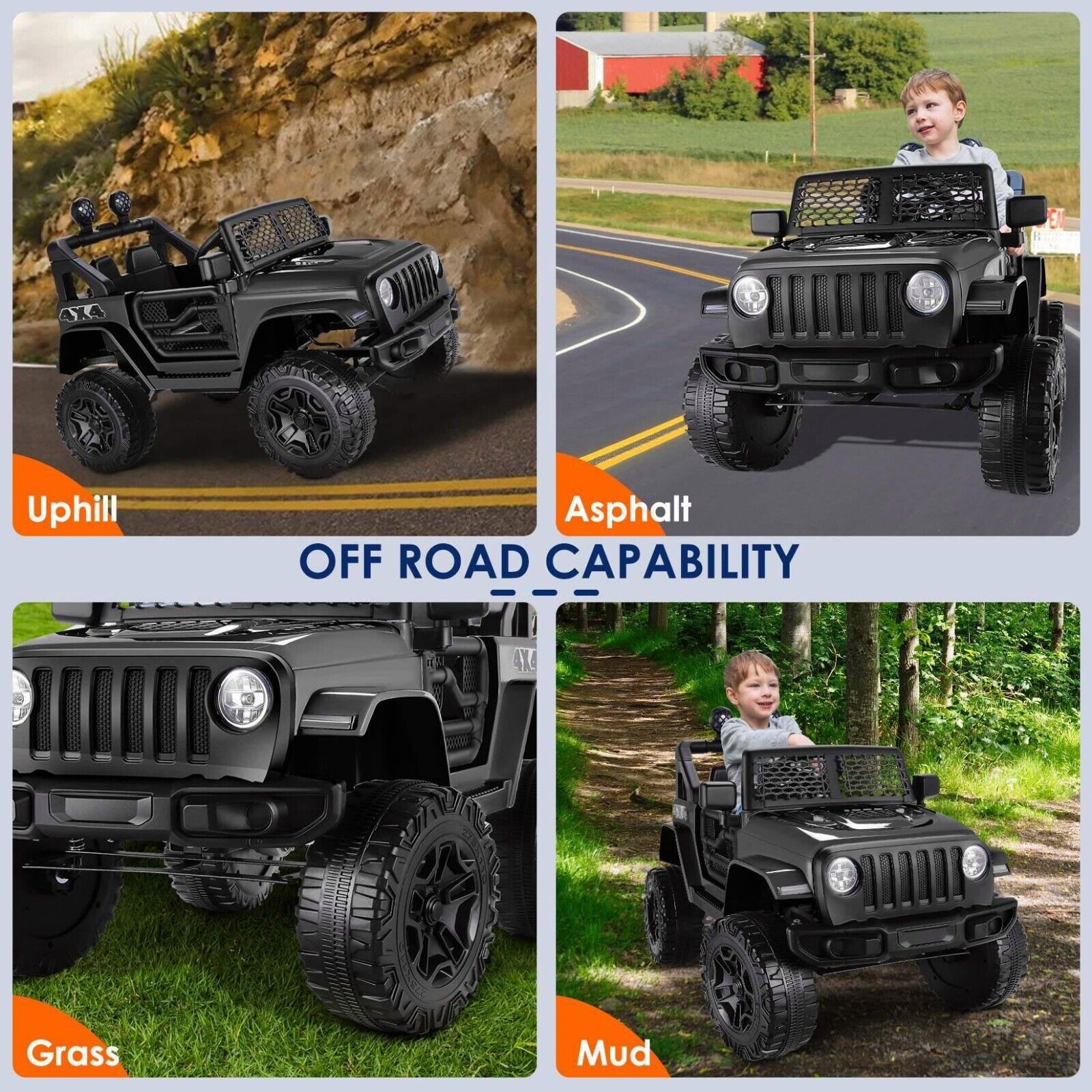 12V 2-Seater Electric Ride-On Car with LED Lights, MP3 Player, and Remote Control for Kids