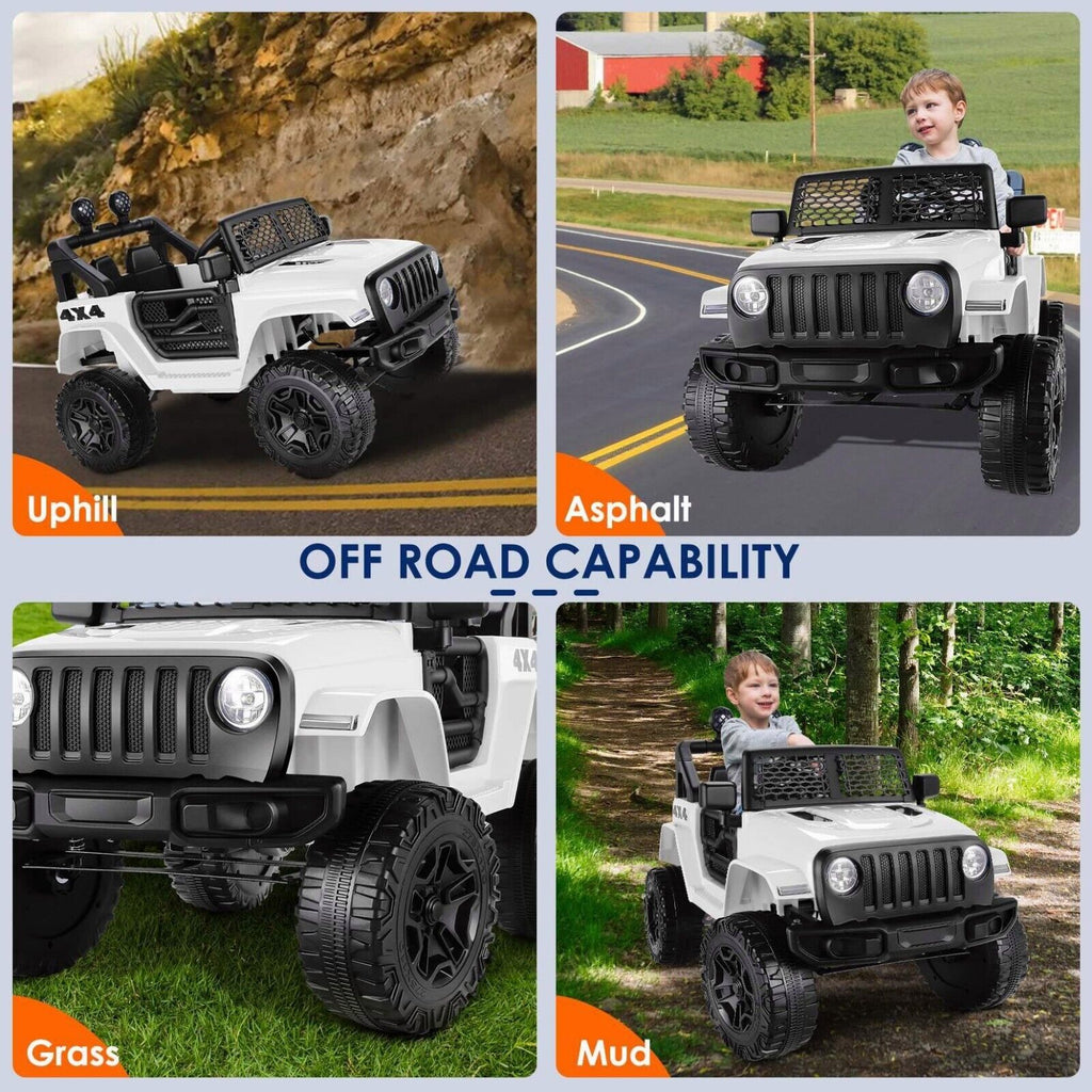 12V 2-Seater Electric Ride-On Car with LED Lights, MP3 Player, and Remote Control for Kids