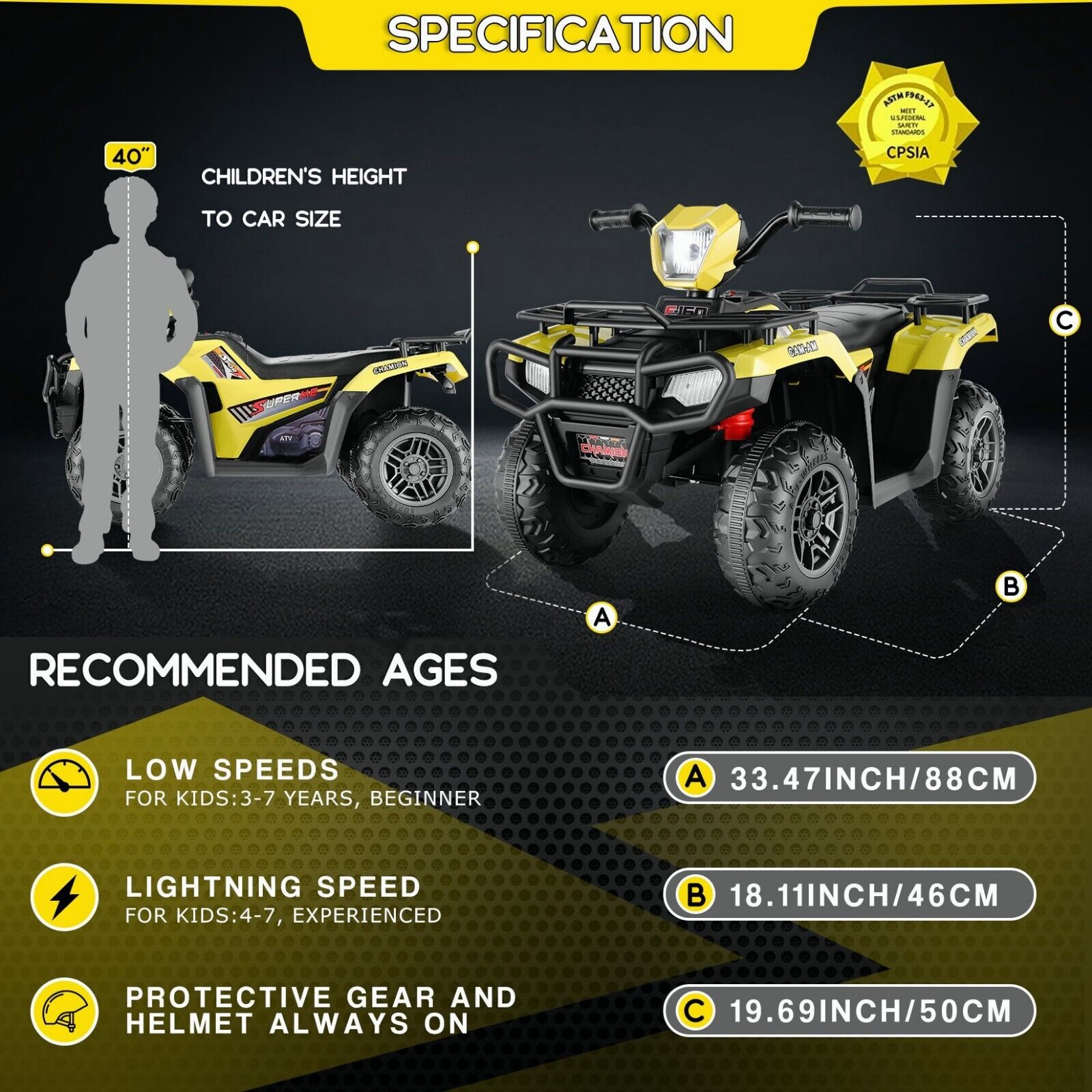 12V/24V Electric Jeep Truck ATV for Kids with Parent Remote Control - Fun and Safe Ride-On Toy