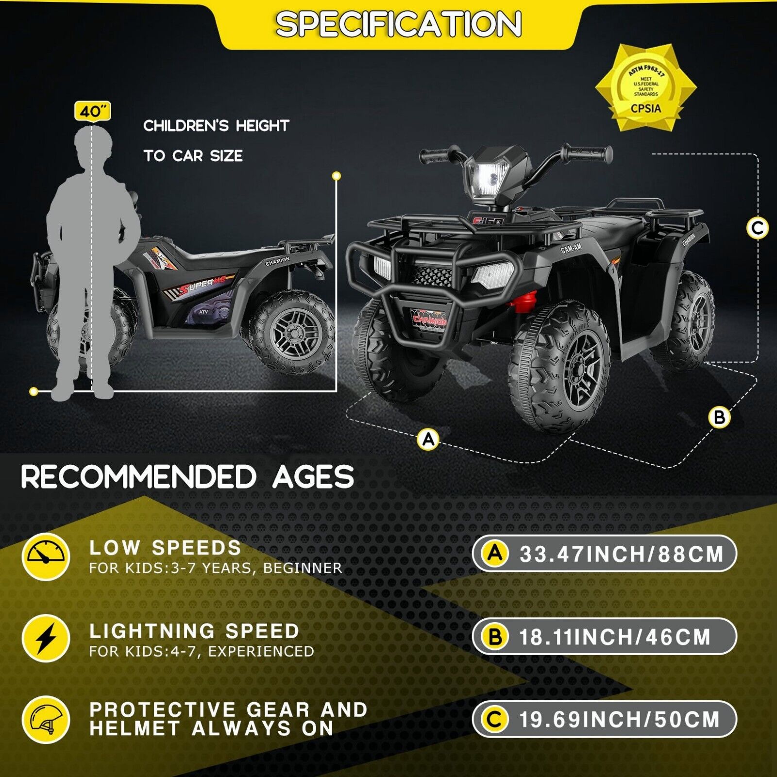 12V/24V Electric Jeep Truck ATV for Kids with Parent Remote Control - Fun and Safe Ride-On Toy