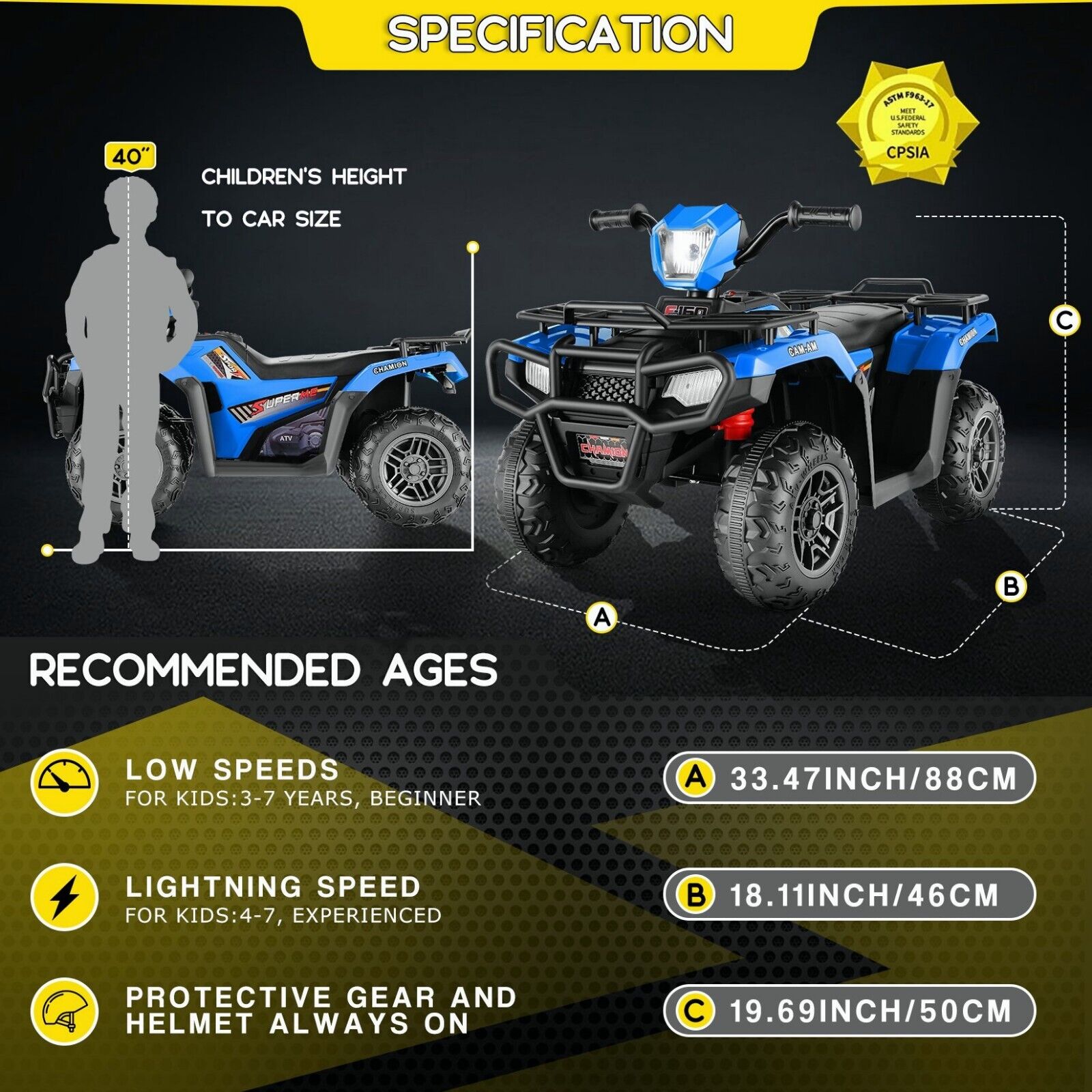 12V/24V Electric Jeep Truck ATV for Kids with Parent Remote Control - Fun and Safe Ride-On Toy