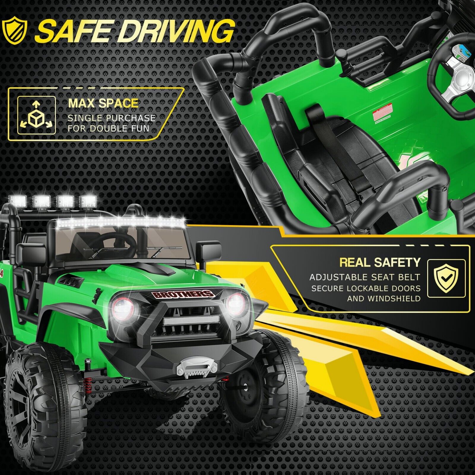 12V/24V Electric Jeep Truck ATV for Kids with Parent Remote Control - Fun and Safe Ride-On Toy