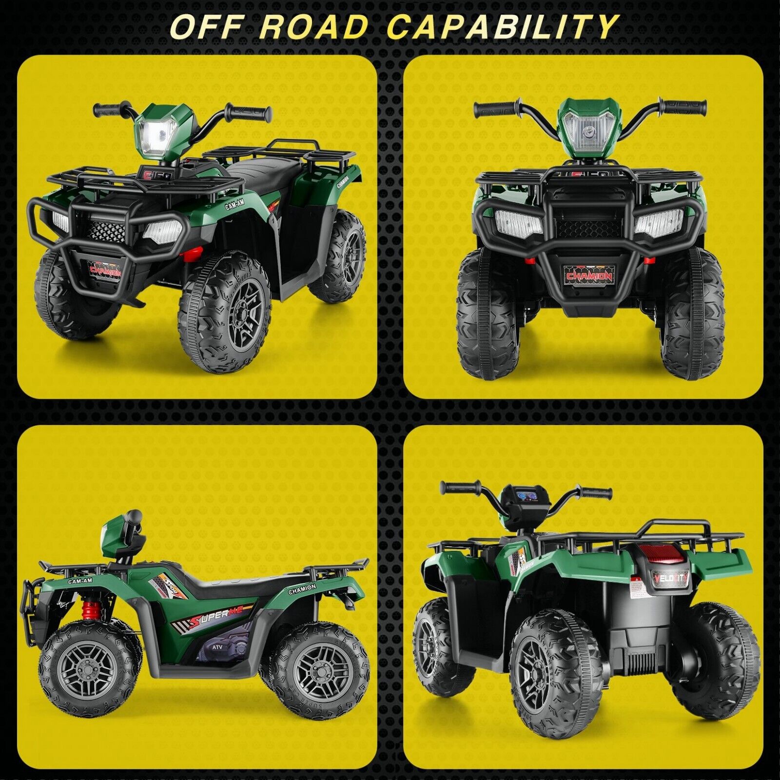 Electric 4 Wheeler ATV Car Jeep Truck for Kids - 12V/24V Battery Powered Ride-On Toy