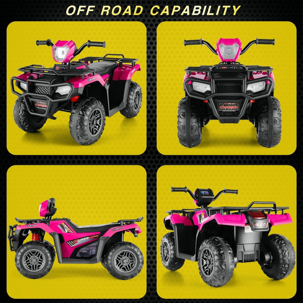 Electric Ride-On ATV Jeep Truck for Kids with LED Lights and Music